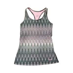 Nike Pink and Gray Chevron Racerback Top